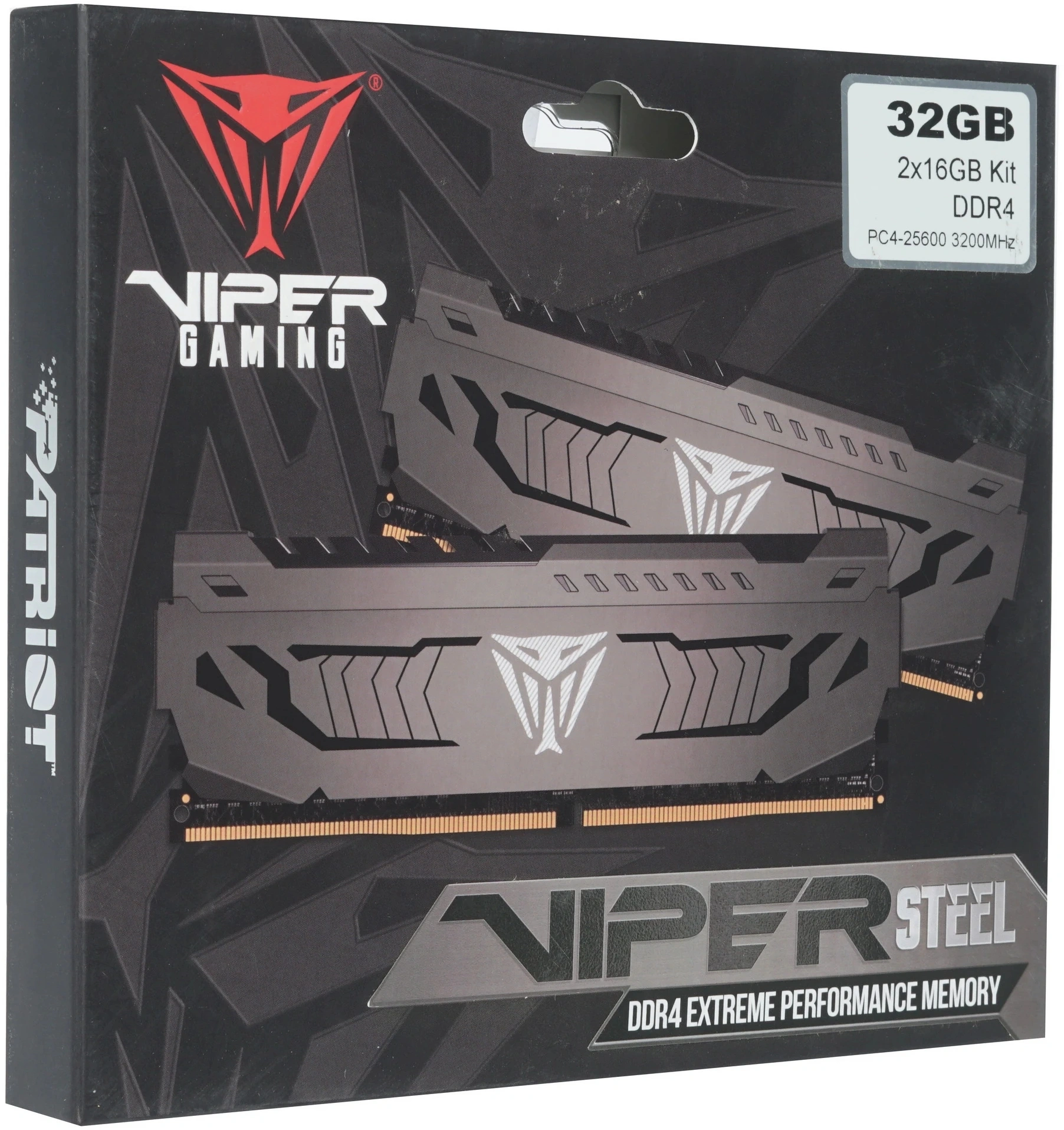 Patriot Viper STEEL DDR4 DIMM 32GB 3200MHz KIT 2*16GB CL16 16-20-20-40 1.35V арт. PVS432G320C6K