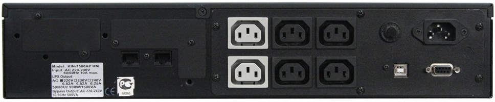 Powercom King Pro RM KIN-1200AP, LCD, 1200VA/960W, Rack mount 2U, 6*IEC320-C13 (2 surge & 4 batt), SNMP Slot, black (1152596) арт. KIN-1200AP LCD