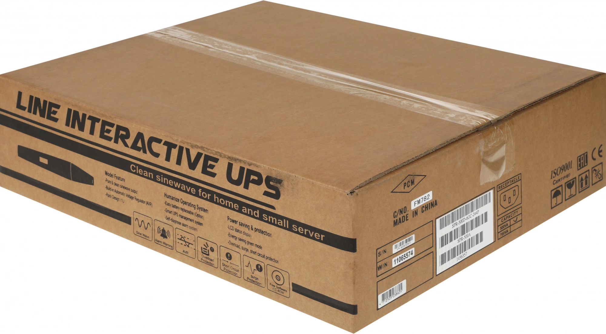 Powercom UPS SPR-500, line-interactive, 500 VA, 400 W