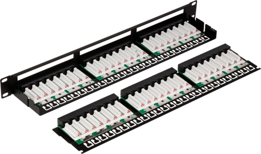 Патч-панель TWT 48 портов, UTP, кат.5E, 1U LANMASTER арт. TWT-PP48/1U-U5E