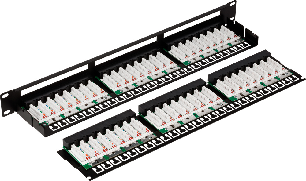 Патч-панель TWT 48 портов, UTP, кат.6, 1U LANMASTER арт. TWT-PP48/1U-U6