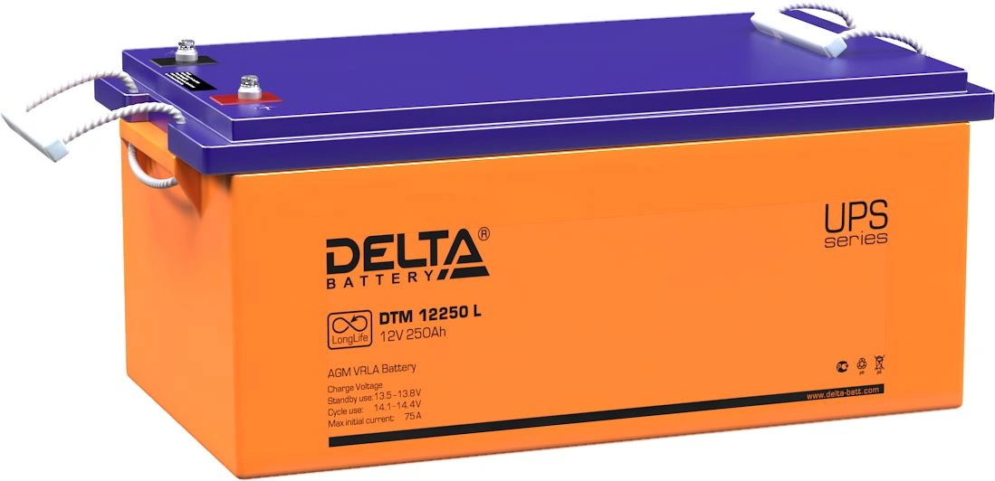 Delta Аккумуляторная батарея для ИБП DTM 12250 L (12V / 250Ah) AGM, 12 лет DELTA Battery