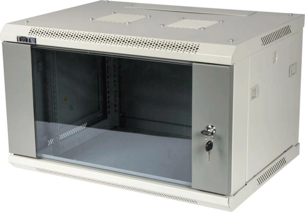 Шкаф настенный серии Pro, 4U 600x450, стеклянная дверь LANMASTER арт. TWT-CBWPG-4U-6x4-GY