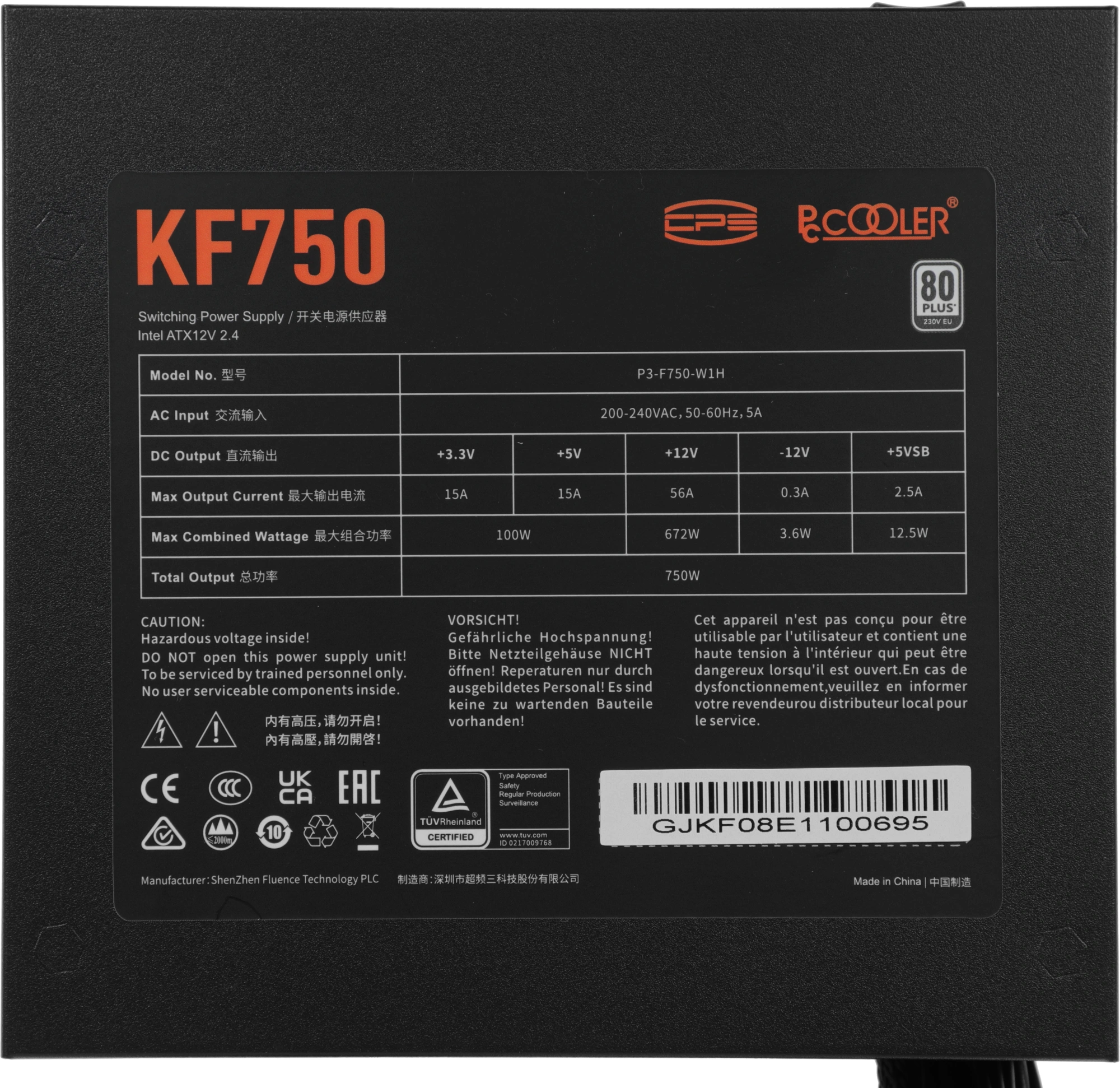 PcCooler P3-F750-W1HWBK0-EU