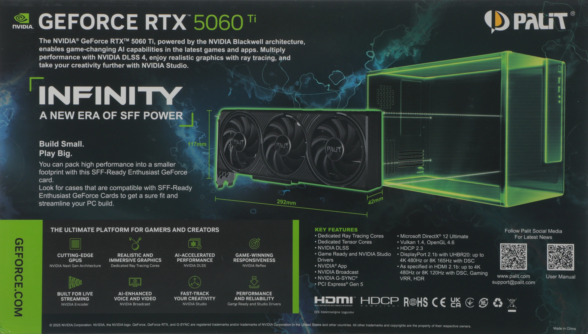 Видеокарта Palit RTX5060Ti INFINITY 3 OC арт. NE7506TS19T1-GB2061S