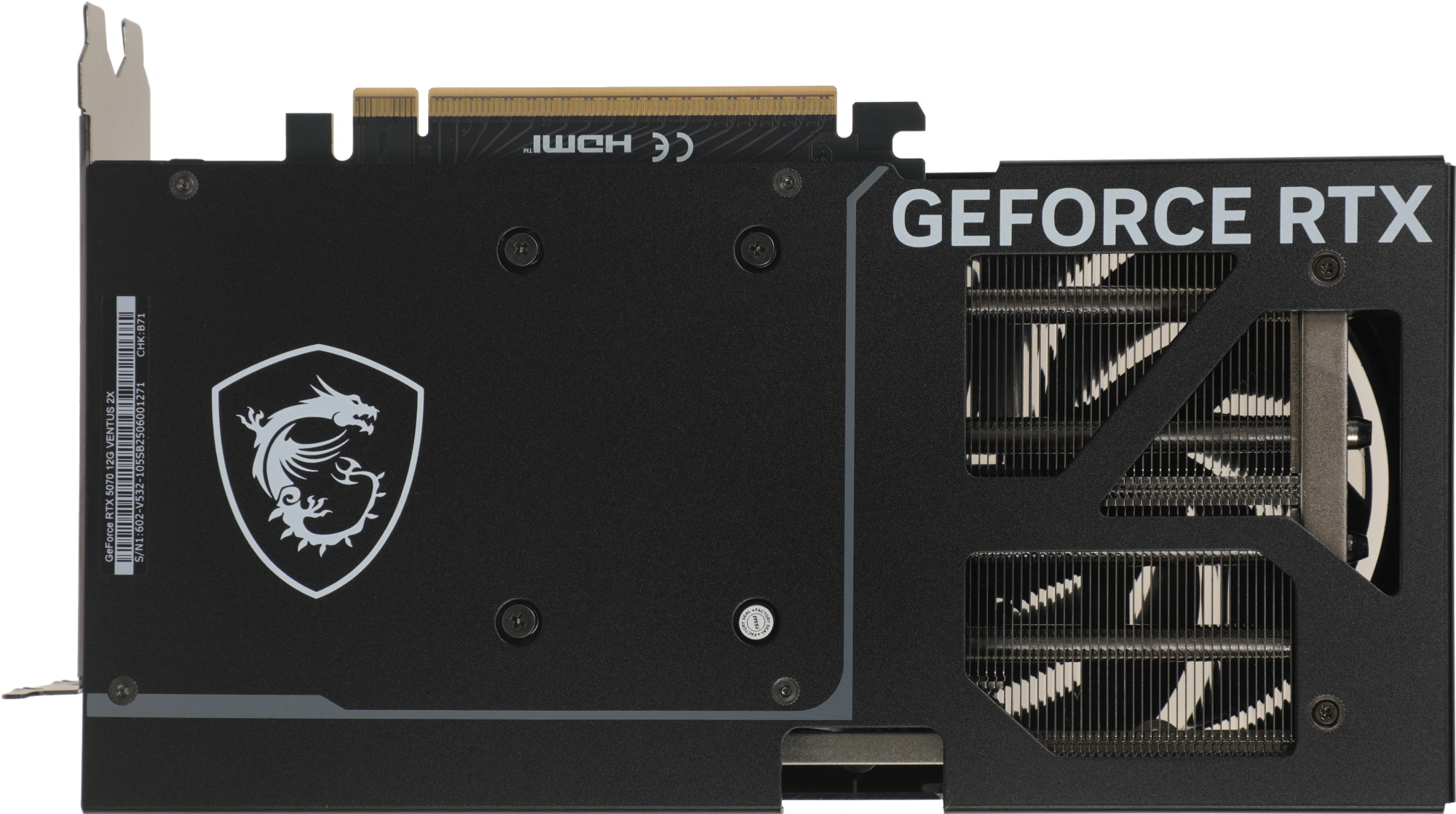 Видеокарта MSI RTX 5070 12G VENTUS 2X//RTX 5070, HDMI, DP*3, 12G, D7