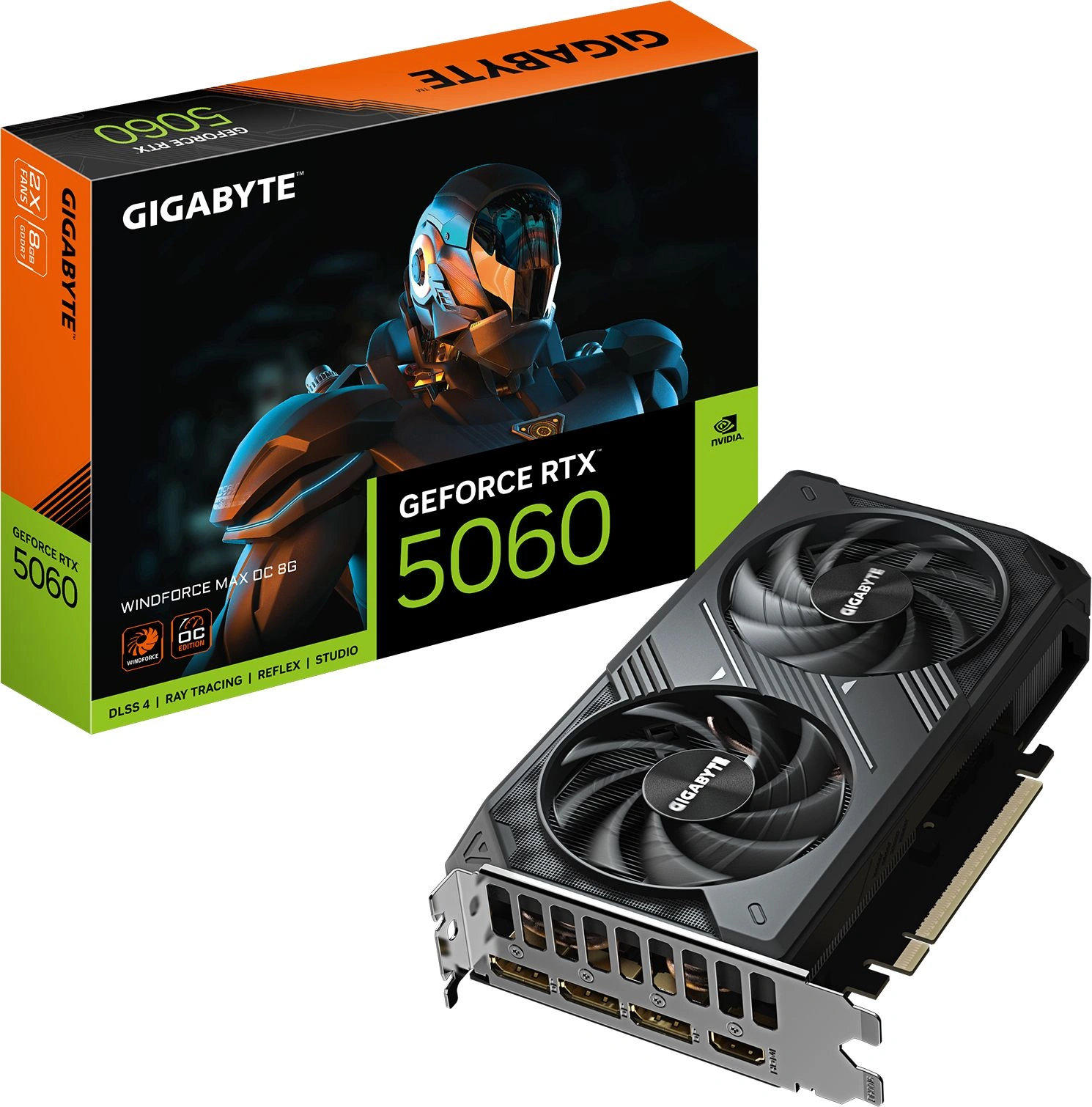 Видеокарта GIGABYTE RTX5060 WINDFORCE MAX OC 8GB арт. GV-N5060WF2MAX OC-8GD