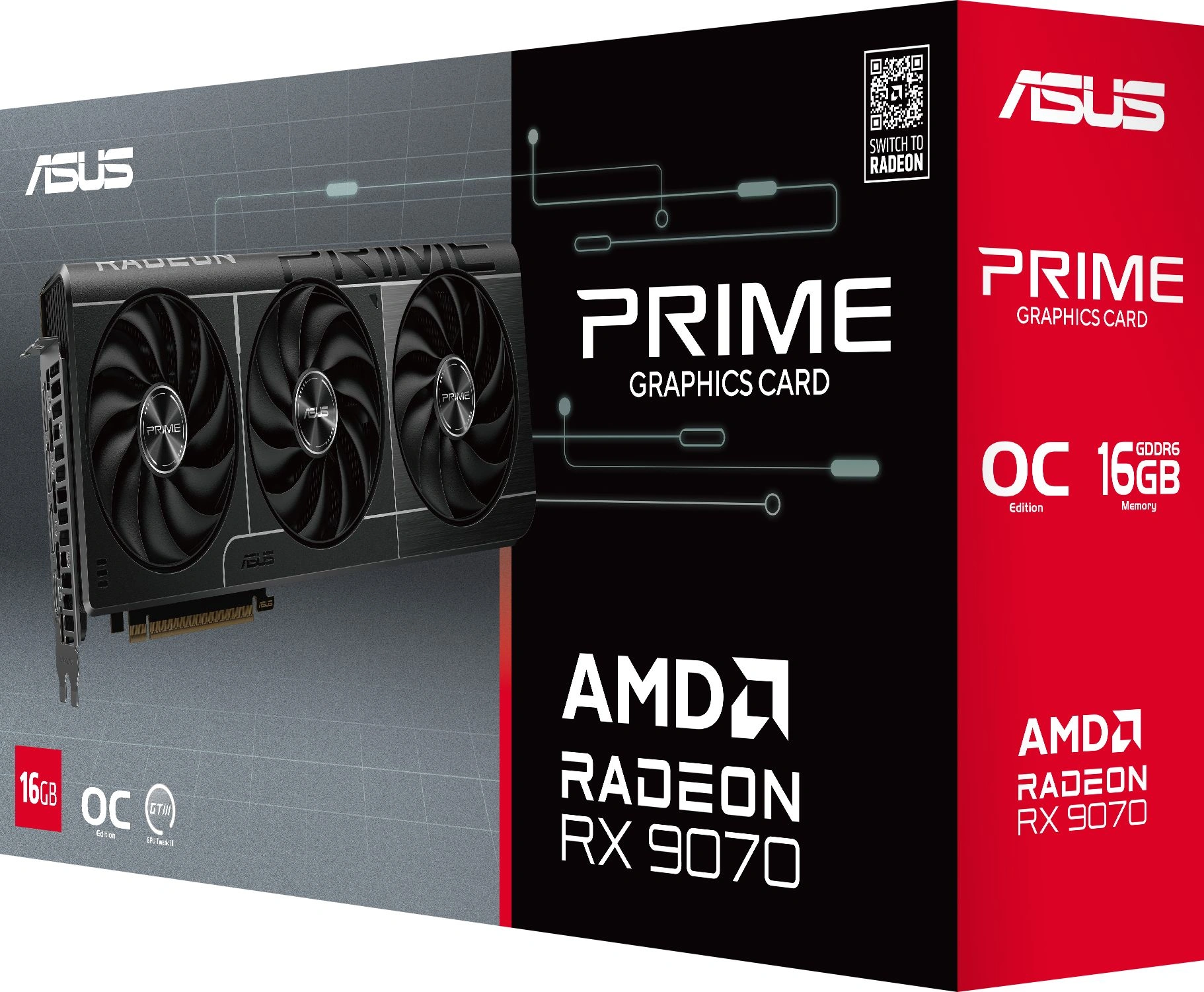 ASUS PRIME-RX9070-O16G-EVO//RX9070 HDMI DP*3 16G D6; 90YV0MQ0-M0NA00