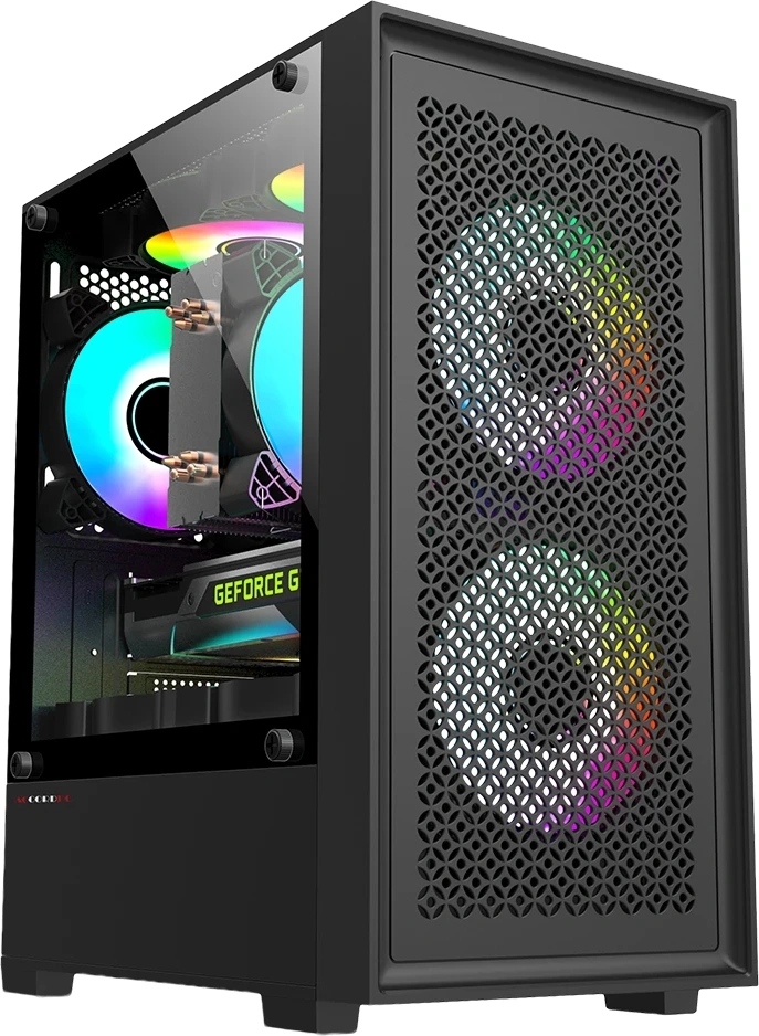Accord ACC-1902 black w/o PSU mATX 7x120mm 2xUSB2.0 1xUSB3.0 audio bott PSU