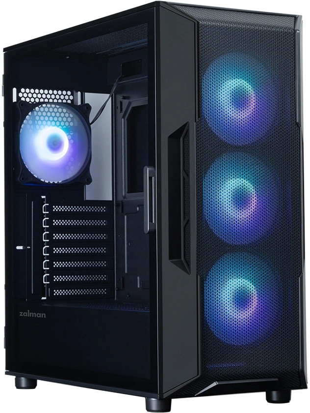 ZALMAN I3 NEO ARGB V2 BLACK, ATX, BLACK, FRONT MESH, WINDOW, 2x3.5", 3x2.5", 1xUSB2.0, 2xUSB3.0, 1xUSB Type-C, FRONT 3x120mm ARGB, REAR 1x120mm ARGB
