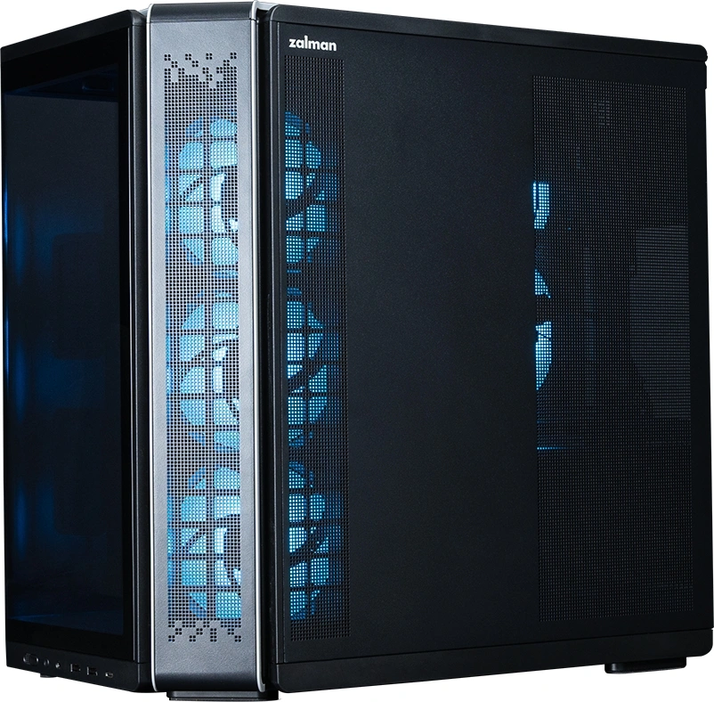 ZALMAN P60, ATX, BLACK, WINDOW, 2x3.5", 3x2.5", 1xUSB TYPE-C, 2xUSB3.0, SIDE 3x120mm ARGB, REAR 2x120mm ARGB арт. P60 Black