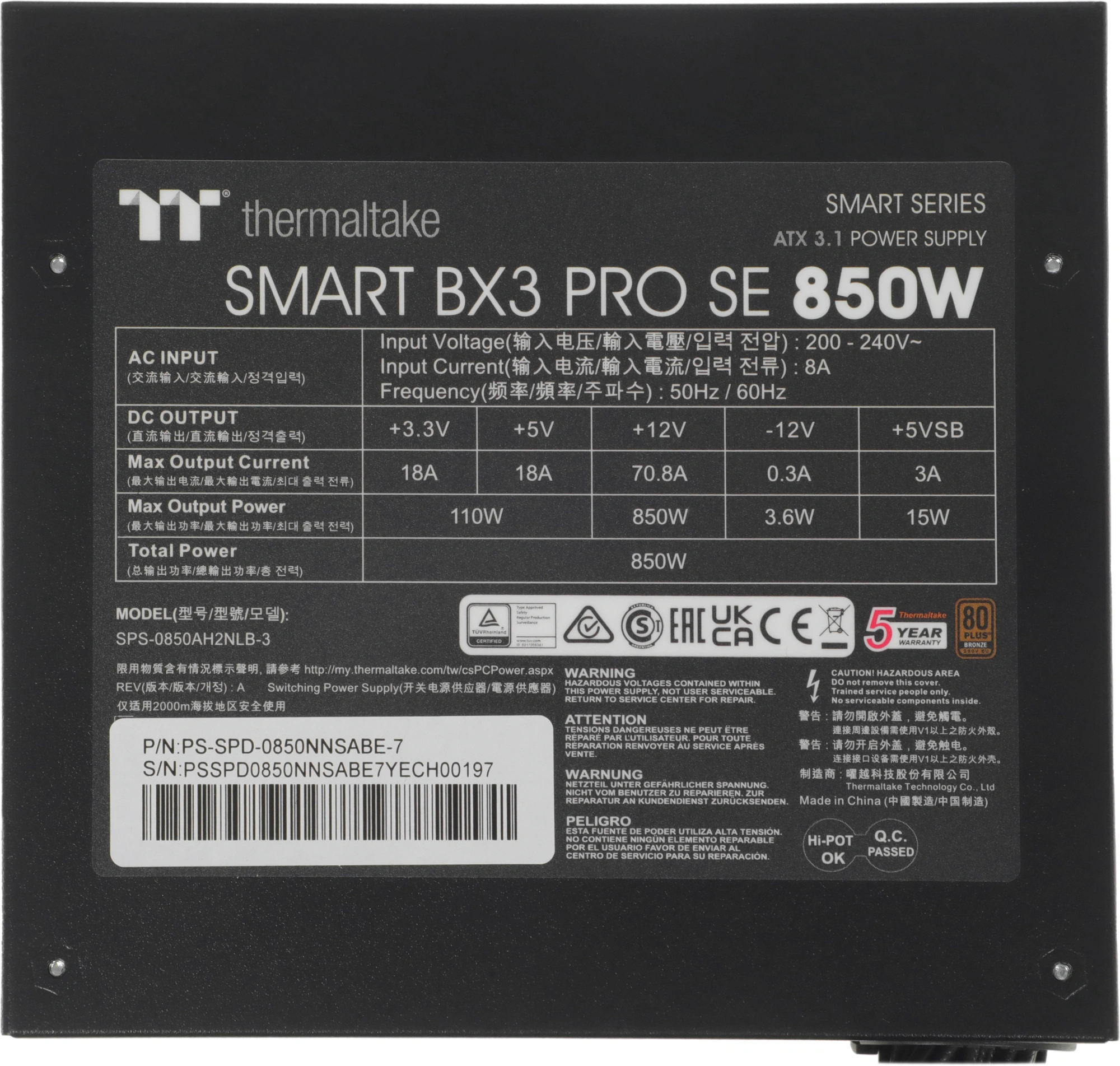 Thermaltake PS-SPD-0850NNSABE-7