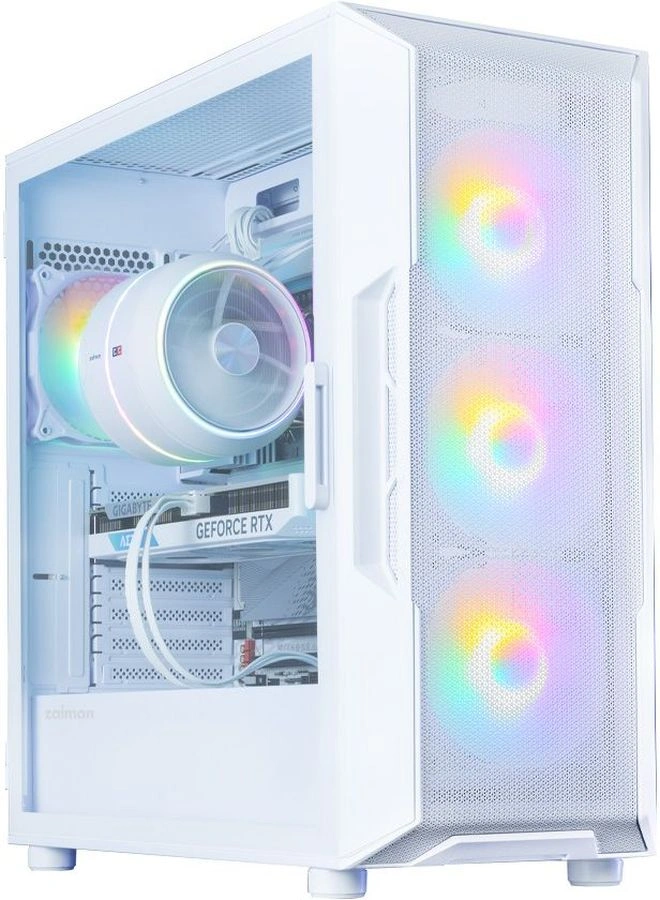 ZALMAN i3 NEO V2, ATX, WHITE, FRONT MESH, WINDOW, 2xCombo (3.5" or 2.5"), 1x2.5", 1xUSB Type C, 1xUSB3.0, FRONT 3x120mm FRGB, REAR 1x120mm FRGB арт. i3 NEO V2 White