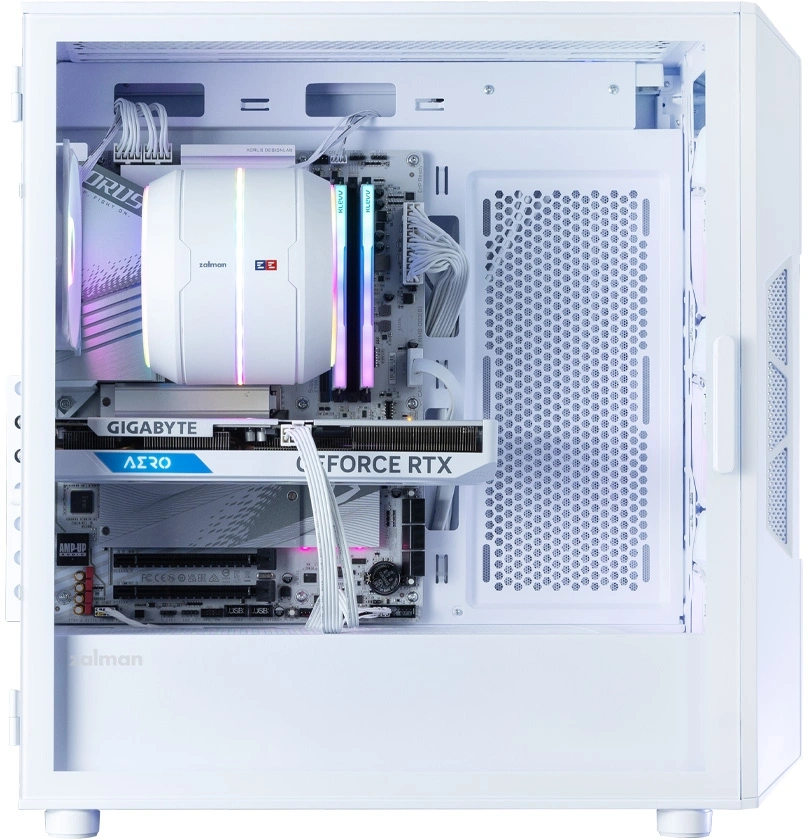 ZALMAN I3 NEO ARGB V2 WHITE, ATX, WHITE, FRONT MESH, WINDOW, 2x3.5", 3x2.5", 1xUSB2.0, 2xUSB3.0, 1xUSB Type-C, FRONT 3x120mm ARGB, REAR 1x120mm ARGB