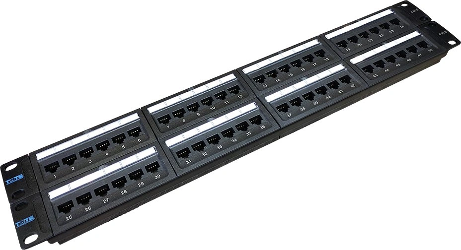 Патч-панель TWT 48 портов, UTP, кат.6, 2U LANMASTER арт. TWT-PP48UTP/6