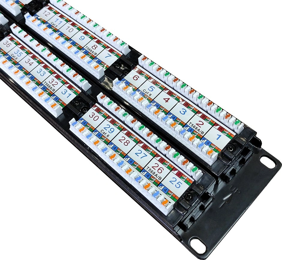 Патч-панель TWT 48 портов, UTP, кат.6, 2U LANMASTER арт. TWT-PP48UTP/6