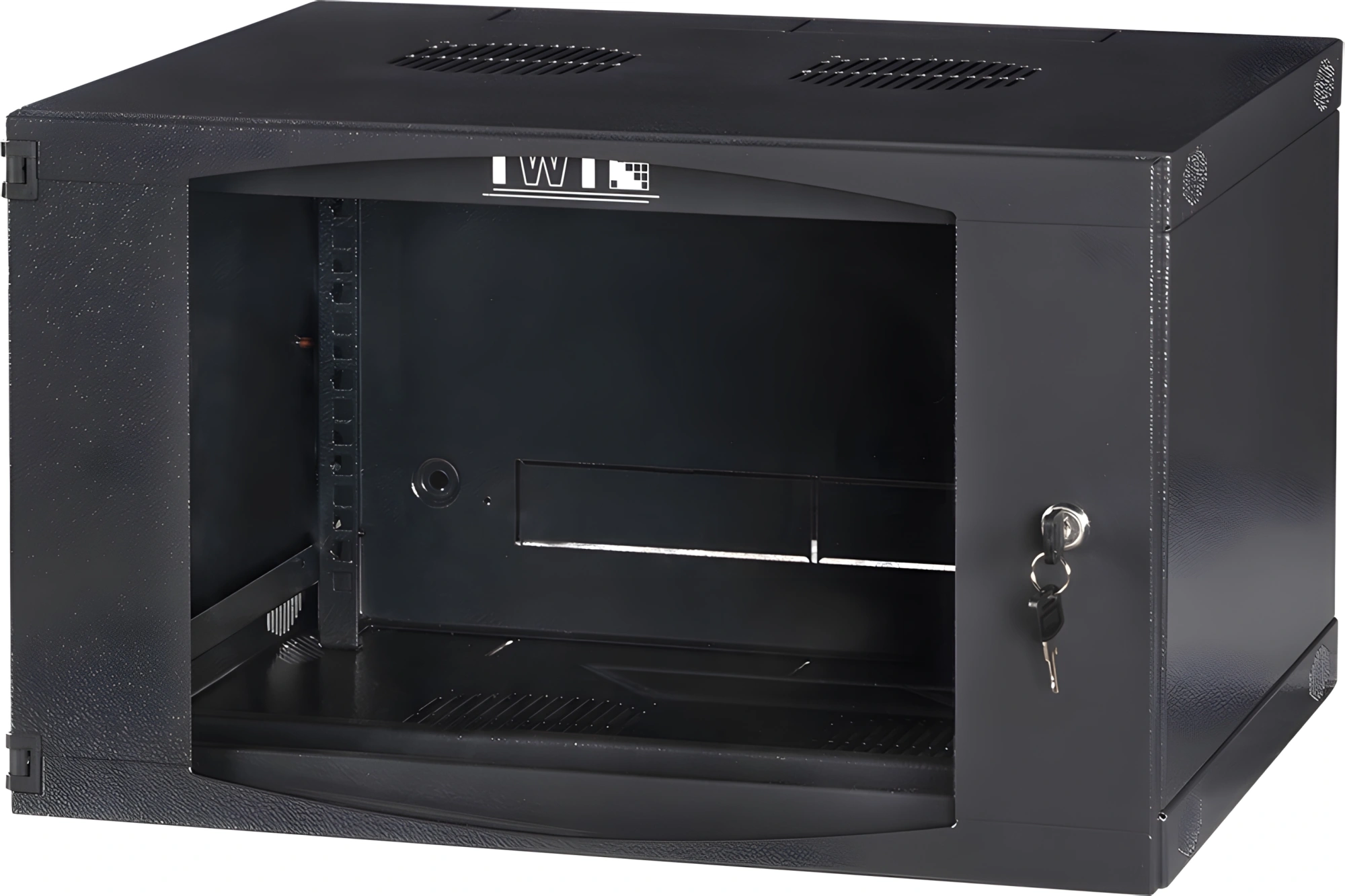 Шкаф настенный Next, 9U 550x450, стеклянная дверь, черный LANMASTER арт. TWT-CBWNG-9U-6X4-BK