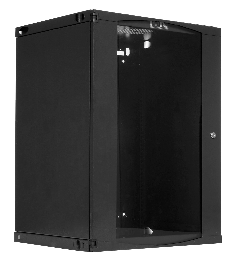 Шкаф настенный Next, 12U 550x450, стеклянная дверь, черный LANMASTER арт. TWT-CBWNG-12U-6X4-BK