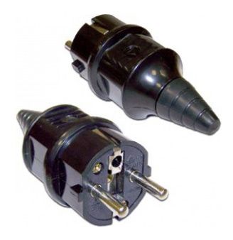 Вилка CEE 7/7 Schuko, 16A, 250V, прямая, разборная, черная LANMASTER арт. LAN-CEE-7/7-180