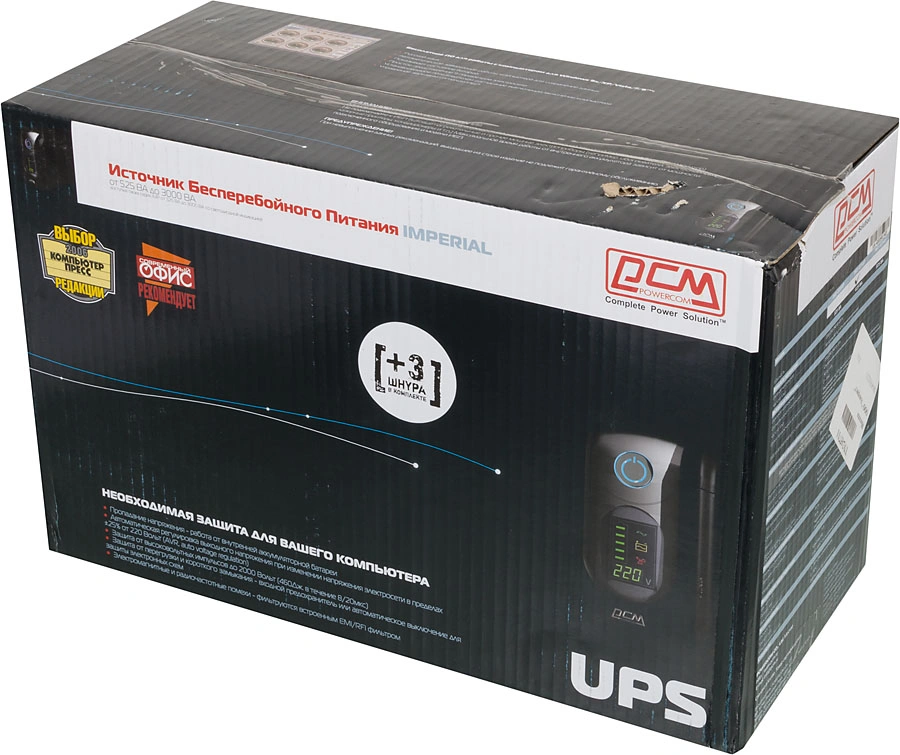 Powercom Back-UPS IMPERIAL, Line-Interactive, 625VA/375W, Tower, 5*IEC320-C13 (2 surge & 3 batt), LCD, USB (507308) арт. IMD-625AP