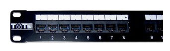 Патч-панель TWT 24 порта, UTP, кат.5E, 1U LANMASTER арт. TWT-PP24UTP