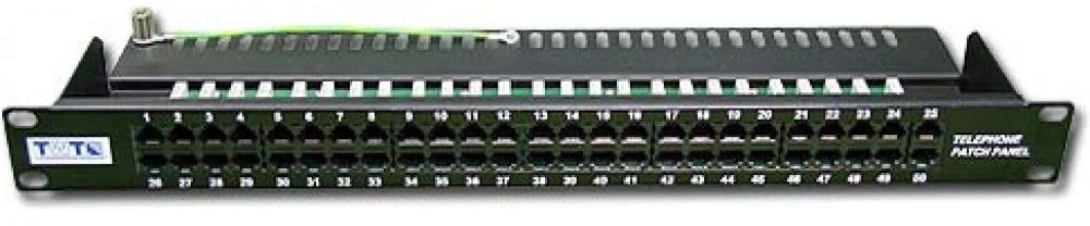 Патч-панель телефонная, 19, 1U, 50 портов RJ-12 LANMASTER арт. TWT-PP50TEL12