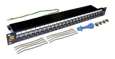 Патч-панель 19, 24 порта RJ45, экранированная, кат.6, 1U LANMASTER арт. LAN-PPL24S6