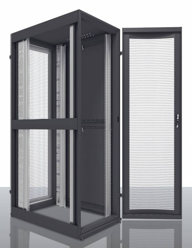 ЦМО Шкаф серверный ПРОФ напольный 48U (600x1200) дверь перфор. 2 шт., черный, в сборе арт. ШТК-СП-48.6.12-44АА-9005