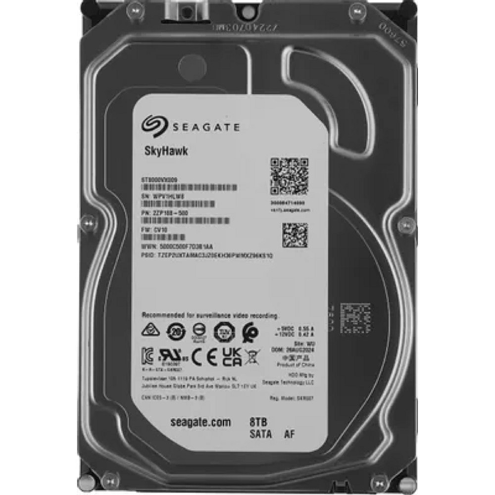 Seagate SkyHawk HDD 3.5" SATA 8Tb, 5400 rpm, 256Mb buffer, 512e/4Kn, CMR, ST8000VX009, 1 year