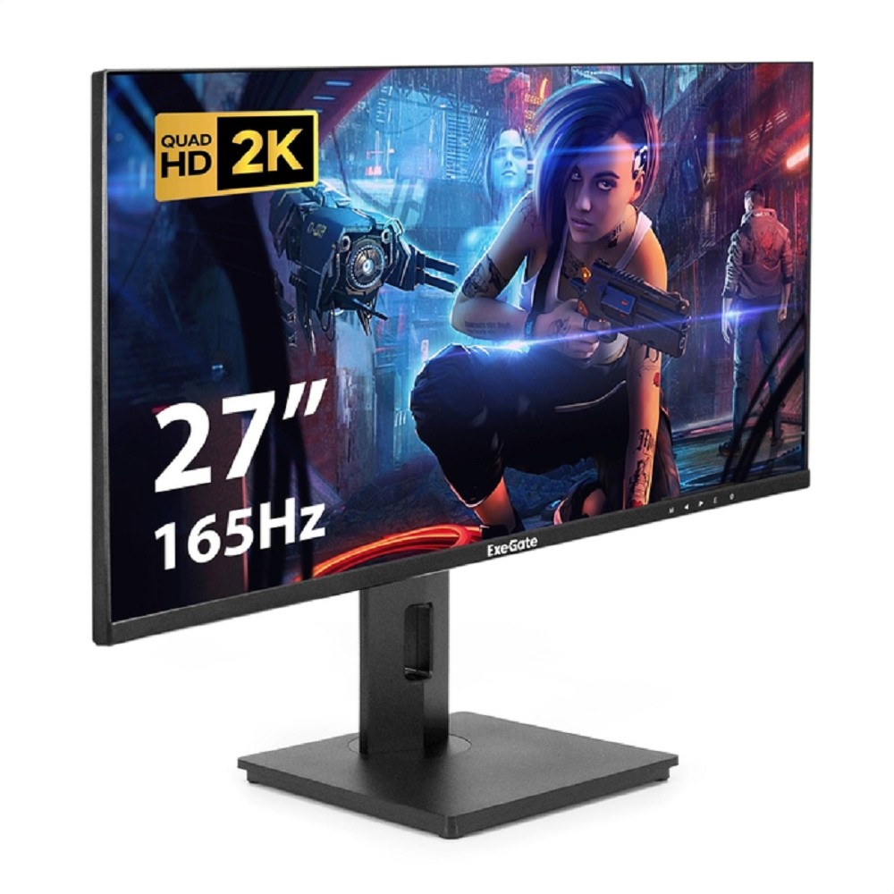 LCD ExeGate 27" EG2707A Combat {IPS 2560x1440 165Hz 1ms 16:9 400cd 1000:1 2xHDMI1.4 DisplayPort USB Speakers} [EX295595RUS]