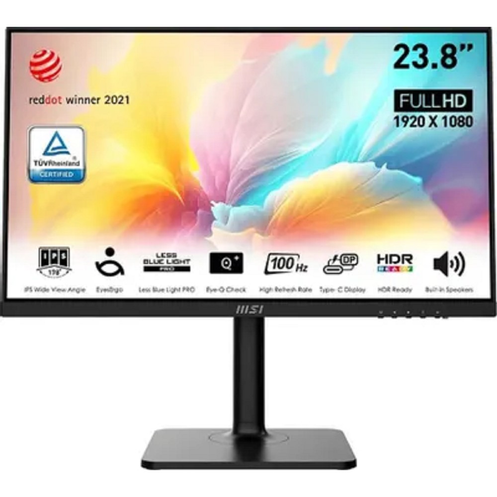 MSI Modern 23.8" MD2412P Modern черный {IPS 1920x1080 100Hz 5ms 16:9 300cd 178/178 HDMI M/M USB-C(PD 15W) HAS Pivot} [9S6-3PA59H-095] MicroStar