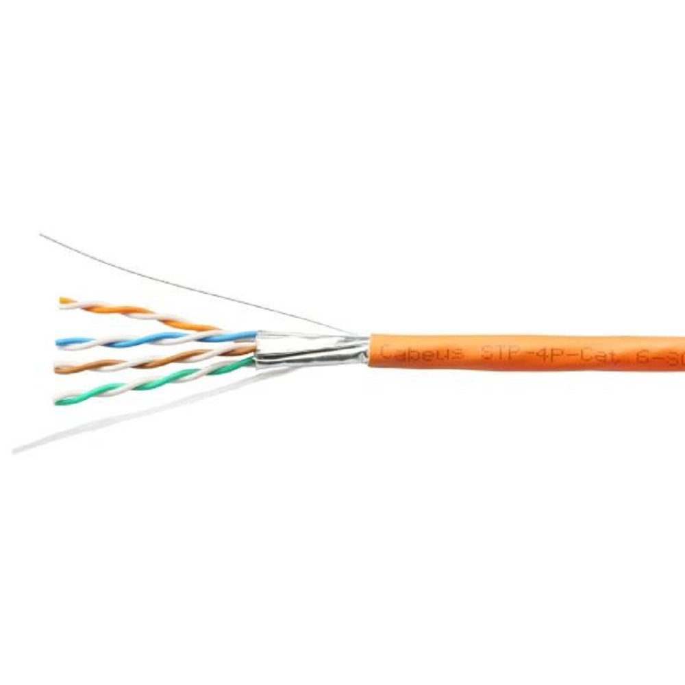 Кабель информационный Cabeus STP-4P-CAT.6A-SOLID-IN-LSZH кат.6A U/FTP 4 пары 0.55AWG LSZH внутренний 305м оранжевый