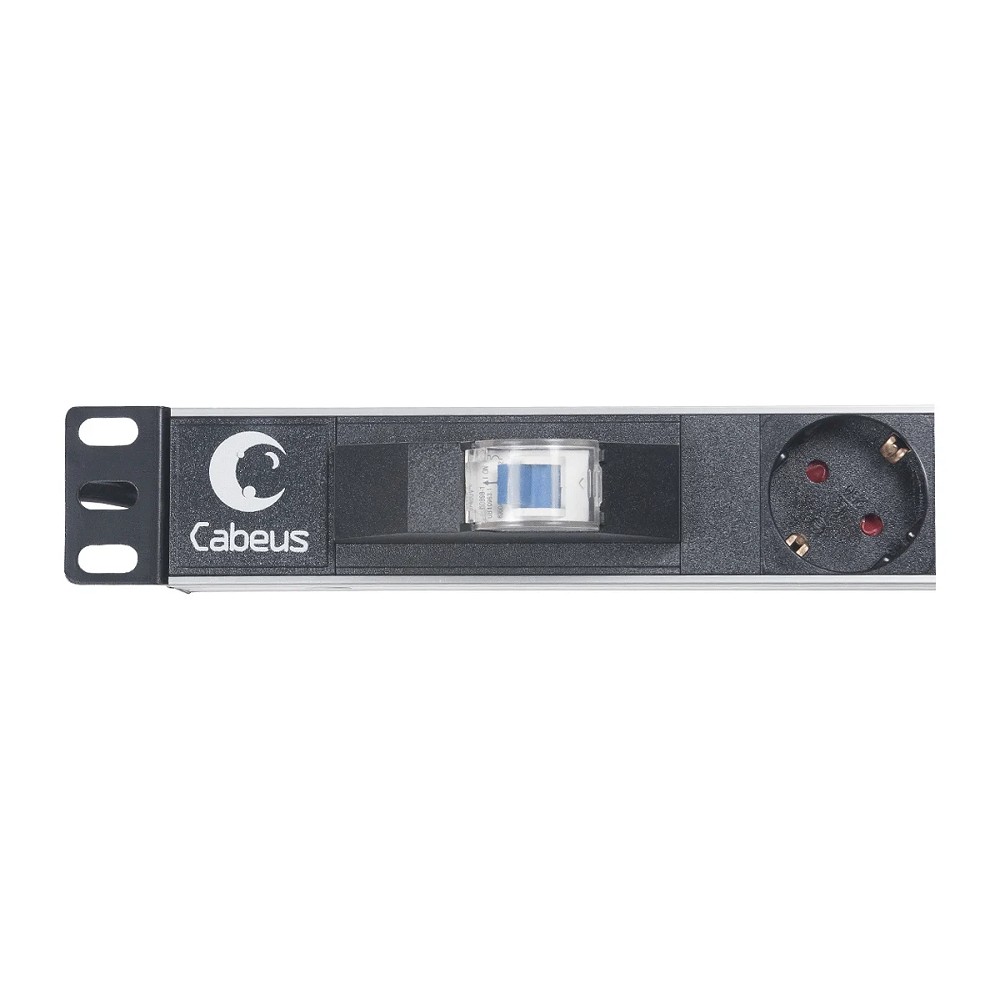 CABEUS PDU-6P-B-2EU БЛОК ЕВРОРОЗЕТОК ДЛЯ 19" ШКАФОВ, ГОРИЗОНТАЛЬНЫЙ, 6 РОЗЕТОК, АВТОМАТ ЗАЩИТЫ 16 A , ШНУР 2М, АЛЮМИНИЕВЫЙ КОРПУС, НЕМЕЦКИЙ СТАНДАРТ