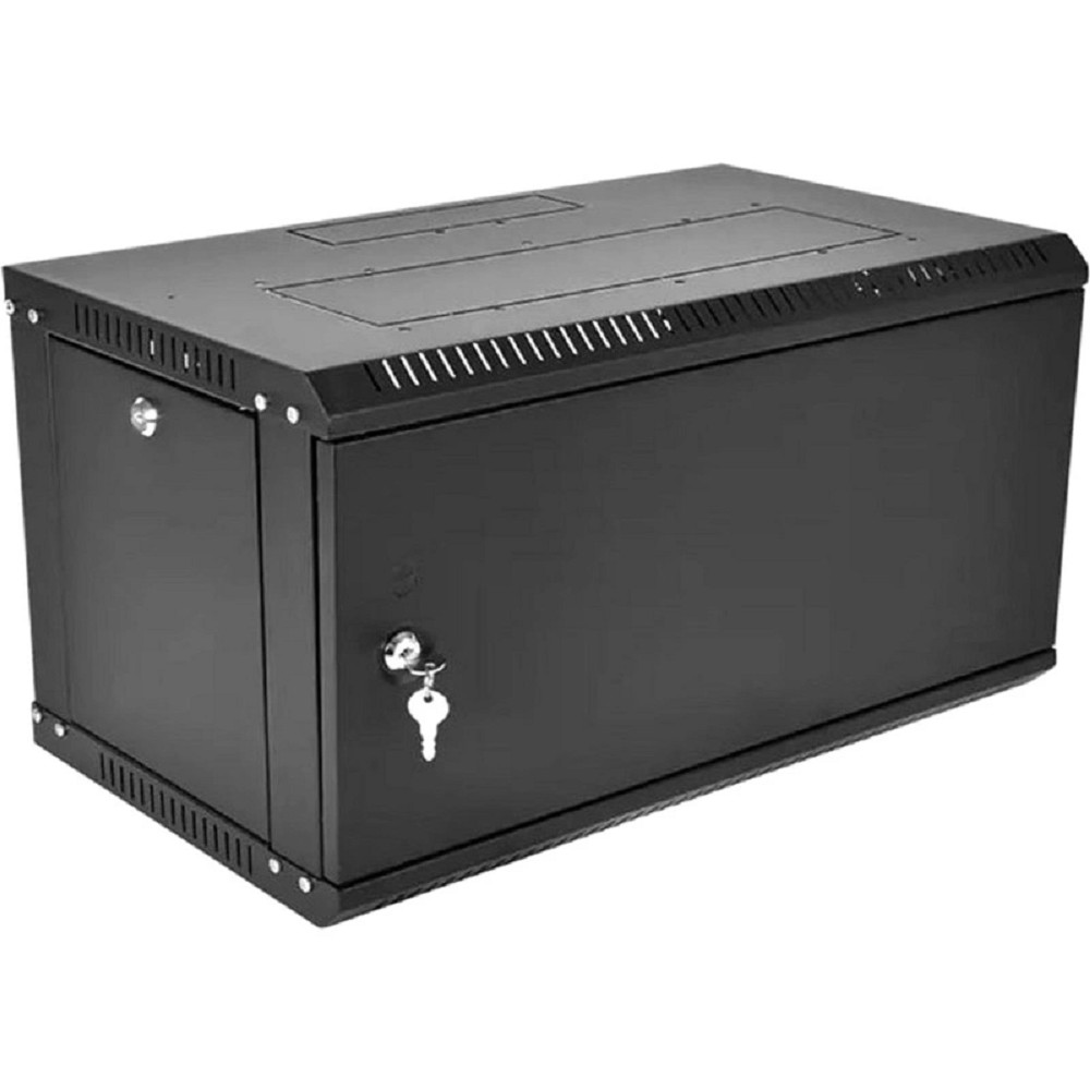 ЦМО Шкаф телекоммуникационный настенный разборный ЭКОНОМ 6U (600 350) дверь металл, цвет черный арт. ШРН-Э-6.350.1-9005