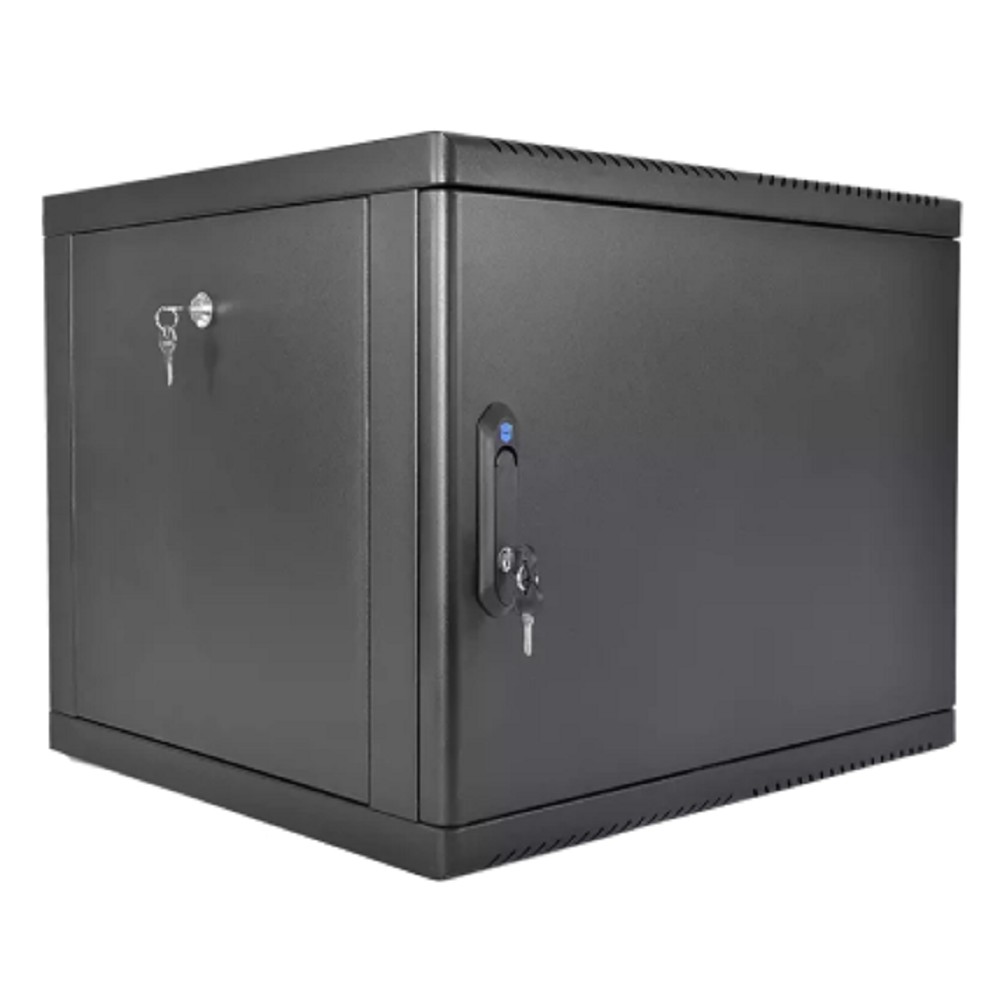 Шкаф коммутационный ЦМО (ШРН-М-9.650.1-9005) настенный 9U 600x650мм пер.дв.металл направл.под закл.гайки 120кг черный 581мм 22кг 180град. 480мм IP20 сталь