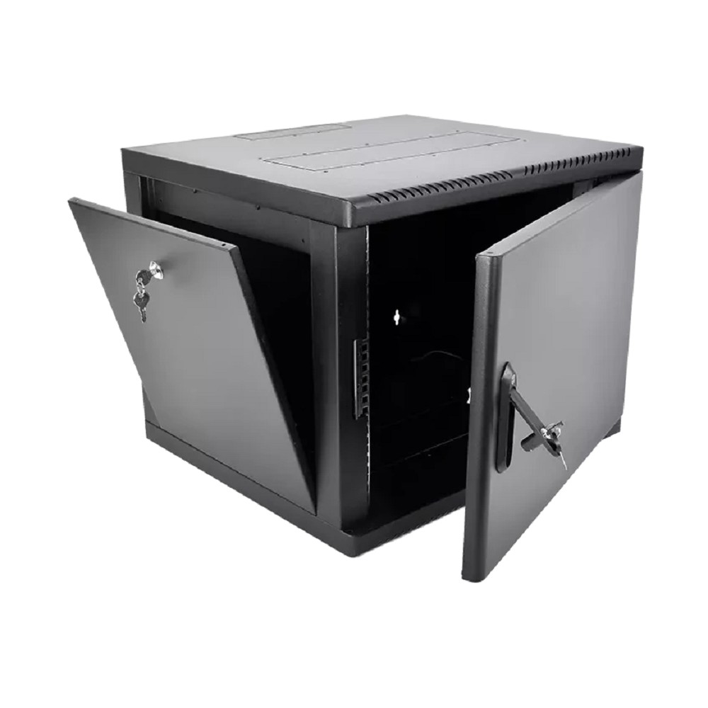 Шкаф коммутационный ЦМО (ШРН-М-9.650.1-9005) настенный 9U 600x650мм пер.дв.металл направл.под закл.гайки 120кг черный 581мм 22кг 180град. 480мм IP20 сталь