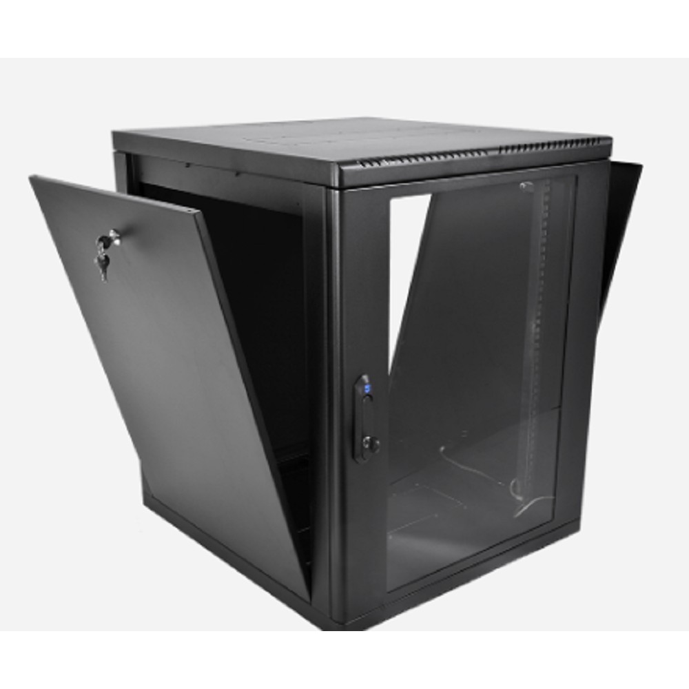 Шкаф коммутационный ЦМО (ШРН-М-12.500-9005) настенный 12U 600x520мм пер.дв.стекл 130кг черный 456мм 21.6кг 180град. 610мм IP20 сталь