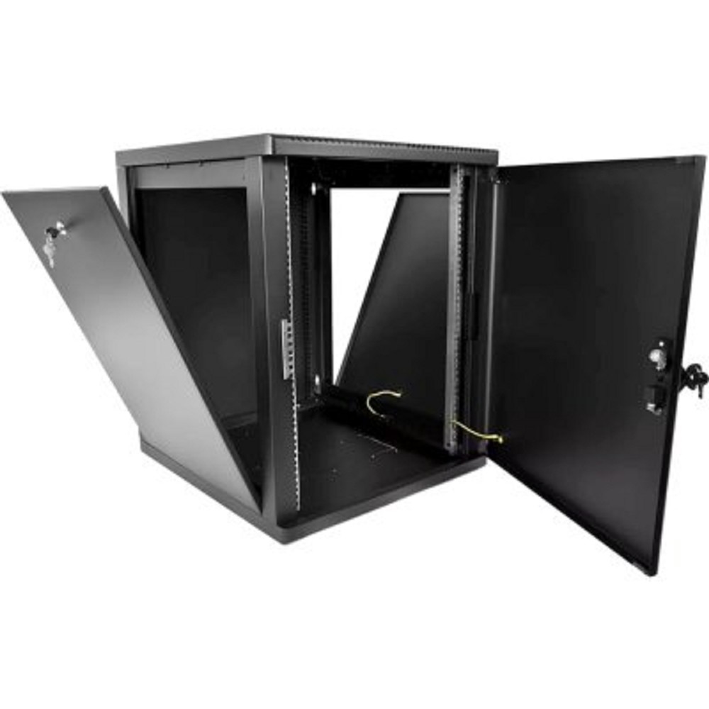 Шкаф коммутационный ЦМО (ШРН-М-12.500.1-9005) настенный 12U 600x456мм пер.дв.металл 130кг черный 456мм 20.9кг 180град. 610мм IP20 сталь