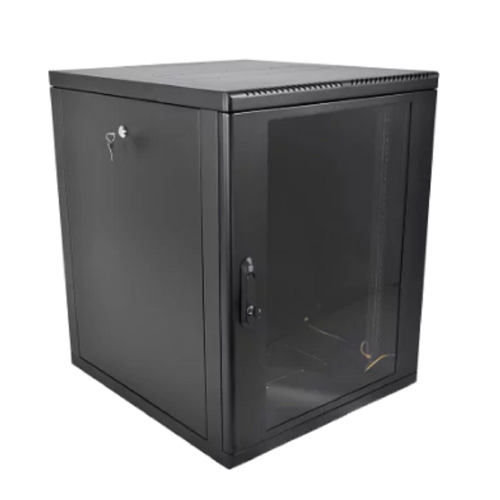 Шкаф коммутационный ЦМО (ШРН-М-15.500-9005) настенный 15U 600x520мм пер.дв.стекл 130кг черный 456мм 24.66кг 180град. 745мм IP20 сталь