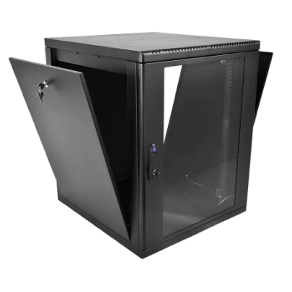 Шкаф коммутационный ЦМО (ШРН-М-15.500-9005) настенный 15U 600x520мм пер.дв.стекл 130кг черный 456мм 24.66кг 180град. 745мм IP20 сталь