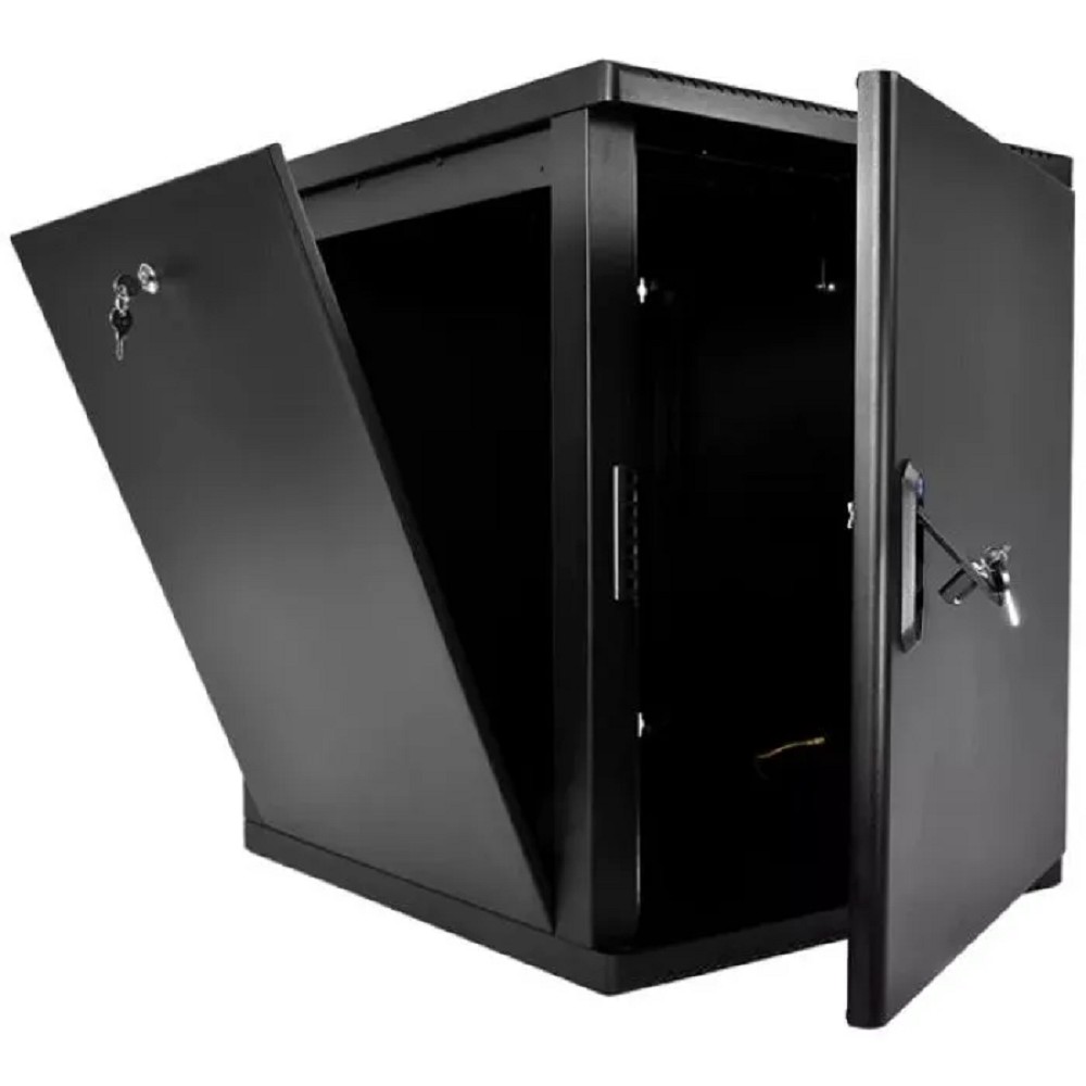 Шкаф коммутационный ЦМО (ШРН-М-15.650.1-9005) настенный 15U 600x650мм пер.дв.металл направл.под закл.гайки 120кг черный 581мм 27.36кг 180град. 745мм IP20 сталь