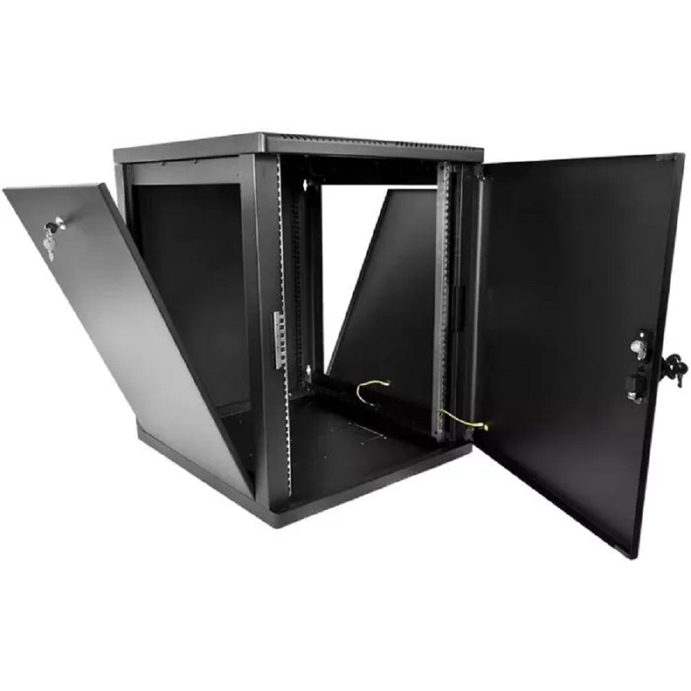 Шкаф коммутационный ЦМО (ШРН-М-15.650.1-9005) настенный 15U 600x650мм пер.дв.металл направл.под закл.гайки 120кг черный 581мм 27.36кг 180град. 745мм IP20 сталь