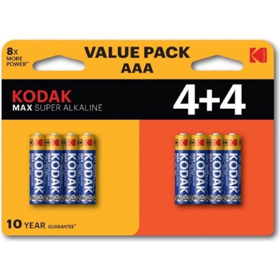 Kodak LR03 4+4Bl Max Super Alkaline Aaa (8 шт. в уп-ке) арт. B0057079