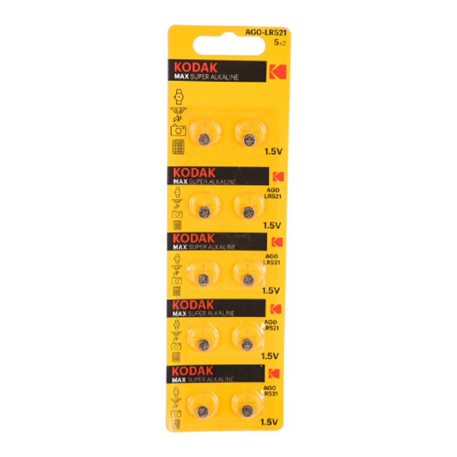 Kodak AG0 (379) LR521, LR63 [KAG0-10] Max Button Cell (100/1000/98000) (10 шт. в уп-ке) арт. B0044705