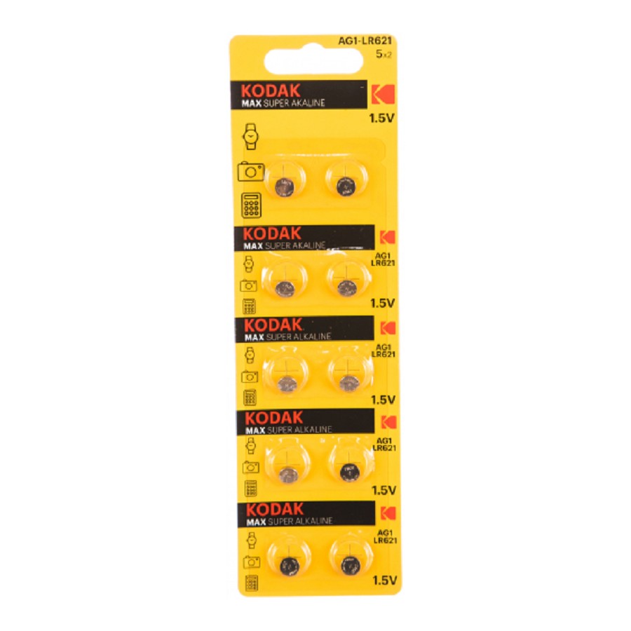 Kodak AG1 (364) LR621 LR60 [KAG1-10] Max Button Cell (100/1000/98000) (10 шт. в уп-ке) арт. B0044706