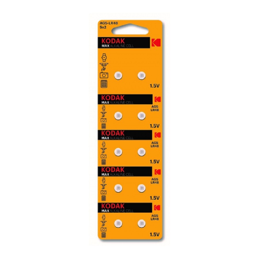 Kodak AG5 (393) LR754, LR48 [KAG5-10] Max Button Cell (100/1000/80000) (10 шт. в уп-ке) арт. B0044710