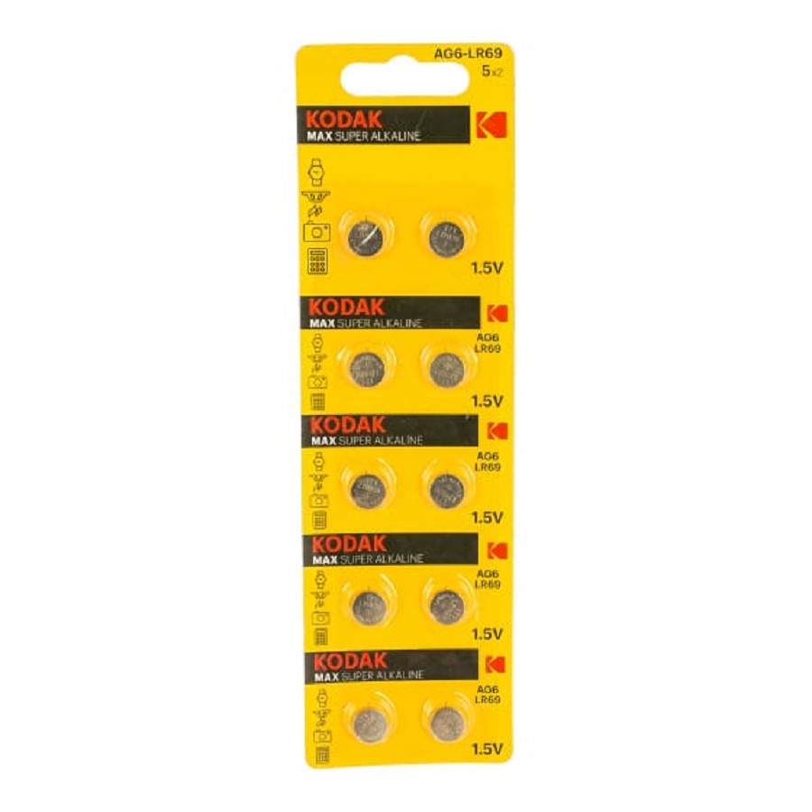 Kodak AG6 (370) LR920, LR69 [KAG6-10] Max Button Cell (100/1000/98000) (10 шт. в уп-ке) арт. B0044711