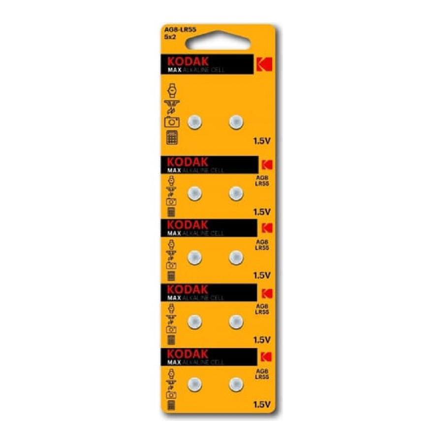 Kodak AG8 (391) LR1120, LR55 [KAG8-10] Max Button Cell (100/1000/98000) (10 шт. в уп-ке) арт. B0044713