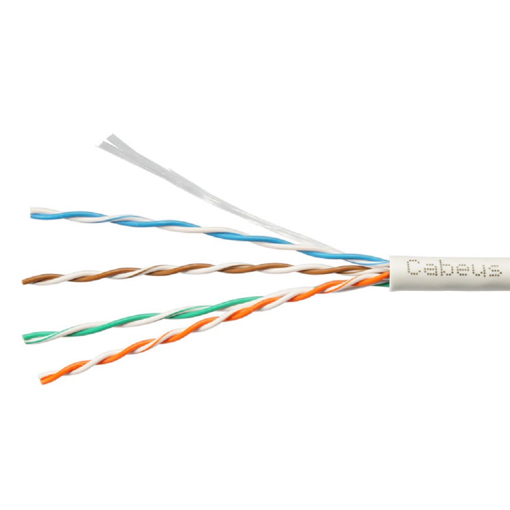 Кабель информационный Cabeus UTP-4P-CAT.5E-SOLID-GY-LIGHT кат.5E U/UTP 4 пары PVC внутренний 305м серый