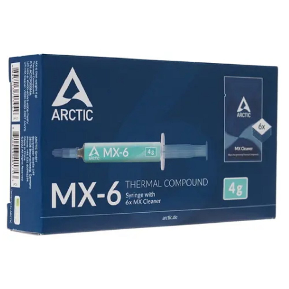 Термопаста MX-6 Thermal Compound 4-gramm with 6pcs MX Cleaner ACTCP00084A ARCTIC